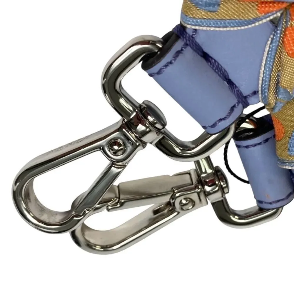 Fendi 8AV077 Mini Blue & Orange Floral “Strap You” Mini Handbag Strap NWOT Auth